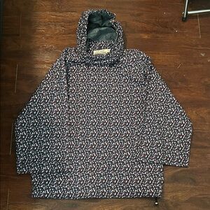 Tory Sport Navy Floral Patterned Raincoat